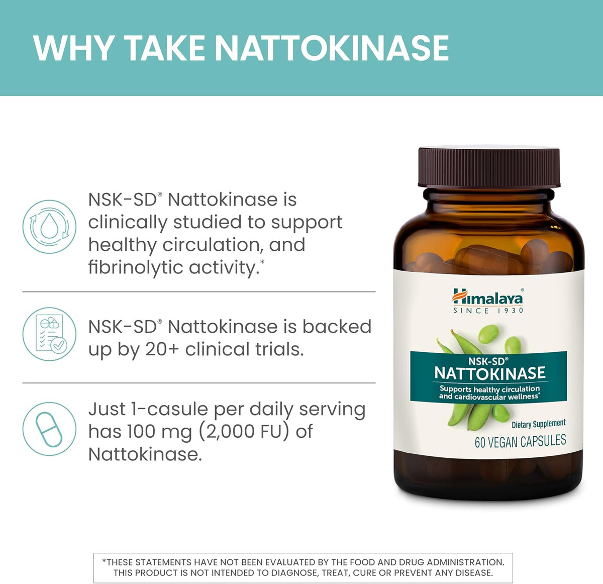 Himalaya NSK-SD Nattokinase, Food Supplement for Healthy Circulation, Vegan, Gluten-free Natto Extract, 100 mg, 60 Capsules - görsel 4