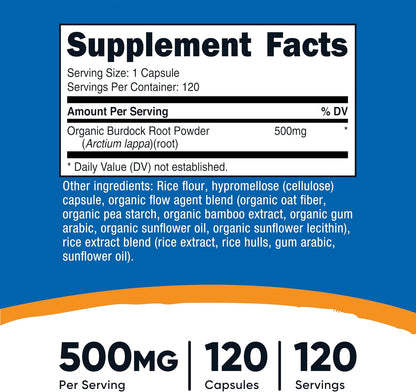 Nutricost Burdock Root 500mg, 120 Capsules