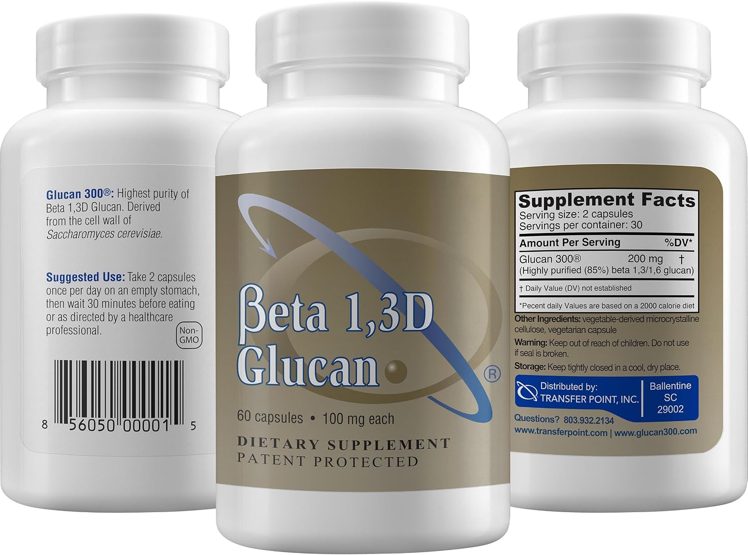 Transfer Point Beta 1,3D Glucan 100 mg Immune Support Supplement, 60 Capsules - görsel 4