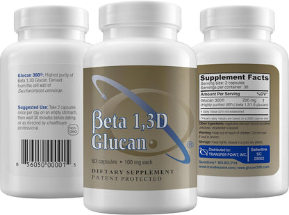 Transfer Point Beta 1,3D Glucan 100 mg Immune Support Supplement, 60 Capsules