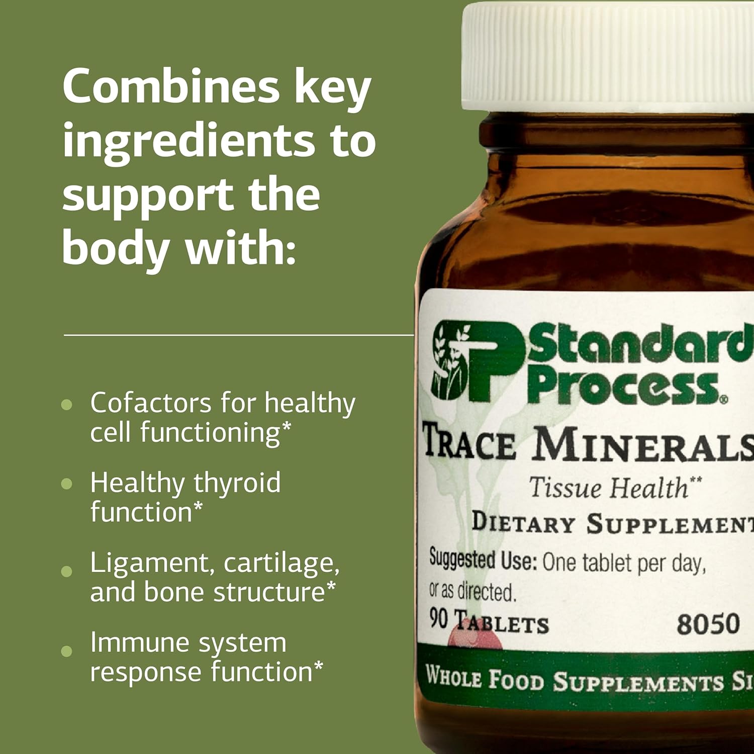 Standard Process Trace Minerals-B12 – Thyroid & Cellular Function Support with Iodine, Zinc & Copper – Cartilage & Bone Health Aid – Non-Dairy & Non-Soya – 90 Tablets - görsel 4