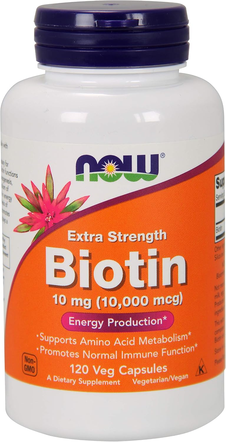 NOW Foods Biotin 10 mg Extra Strength 120 Vcaps - görsel 1