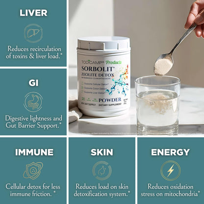 TODICAMP Zeolite Detox Sorbolit – Zeolite Binder Supplement for Full Body Detox – Gut Cleanse, Cellular and Liver Detox (1 Pound (Pack of 1))