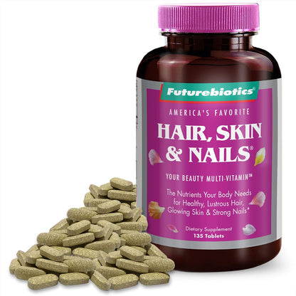 Futurebiotics Hair, Skin & Nails Beauty Multivitamin - USDA Certified Organic - 135 Tablets