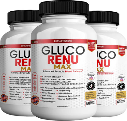 Gluco Rina Max Ultra Food Supplement - 60 Capsules