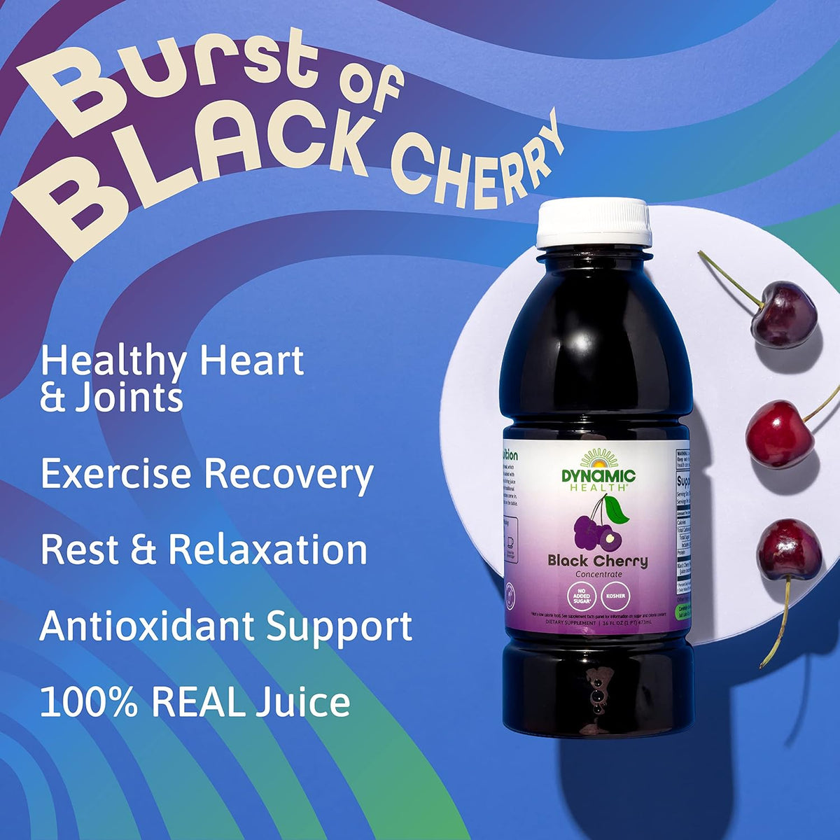Dynamic Health 100% Pure Black Cherry Juice Concentrate – Antioxidant-Rich & Joint Support, 473 ml - görsel 4