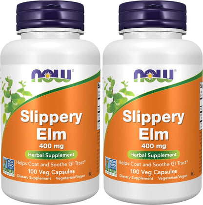 Now Foods Slippery Elm, 100 Capsules 400 mg