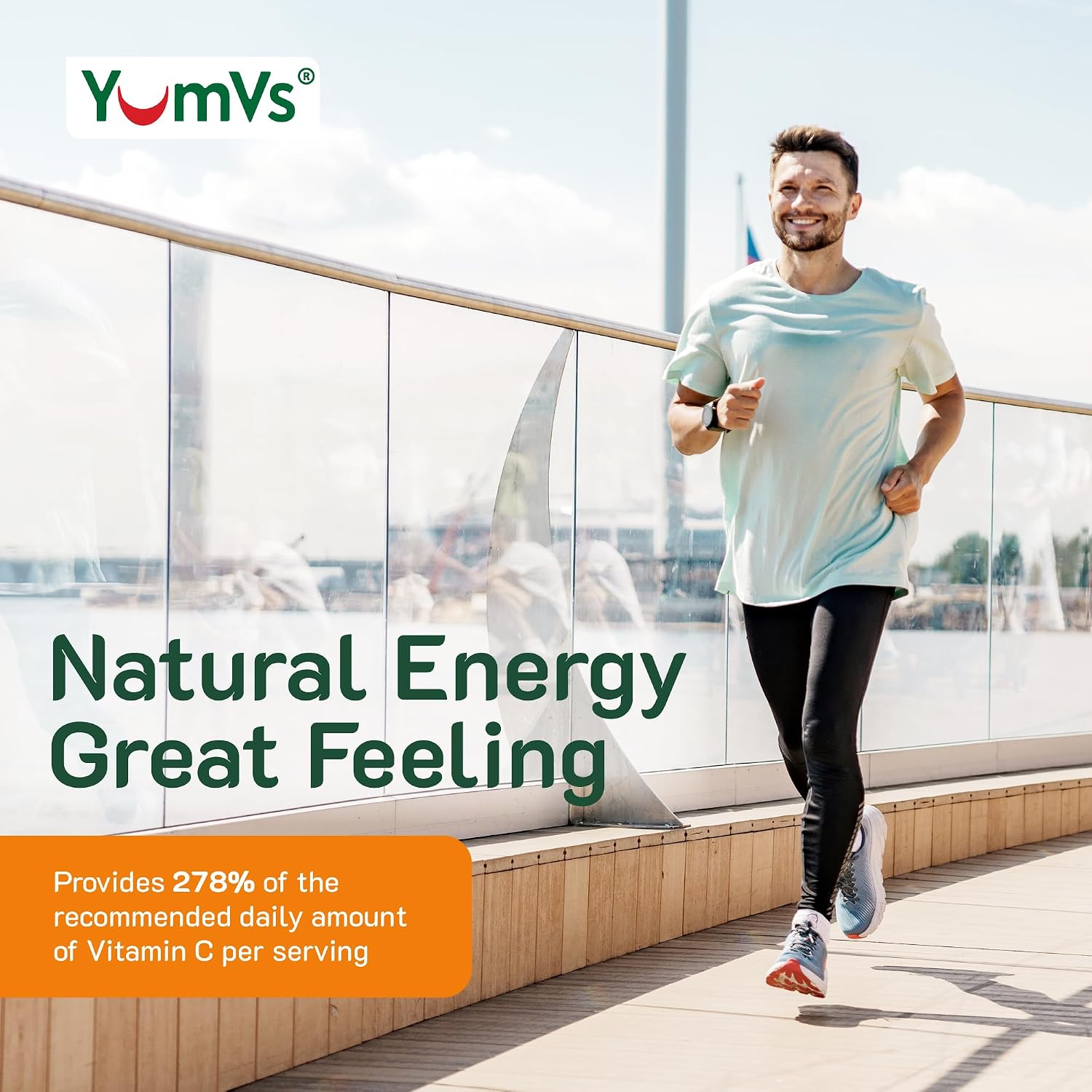 YUM-V'S Vitamin C Gummies for Adults - 250 mg Orange Flavour - Immune Function Support (100 Count) - görsel 8