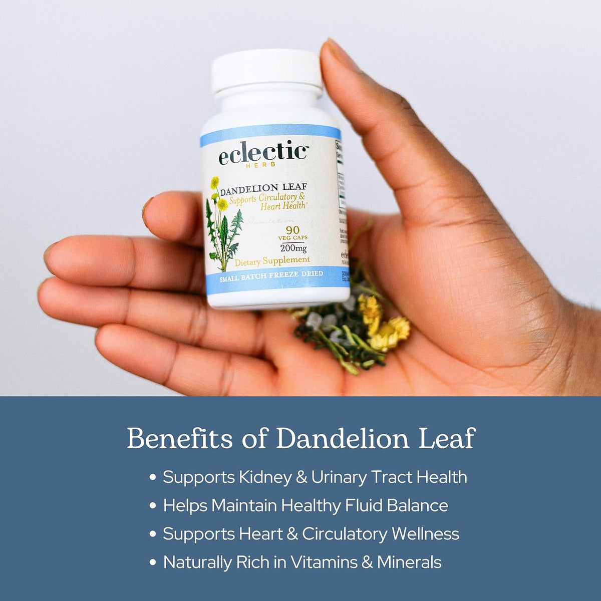 Eclectic Herb Organic Freeze-Dried Dandelion Leaf Capsules - görsel 4