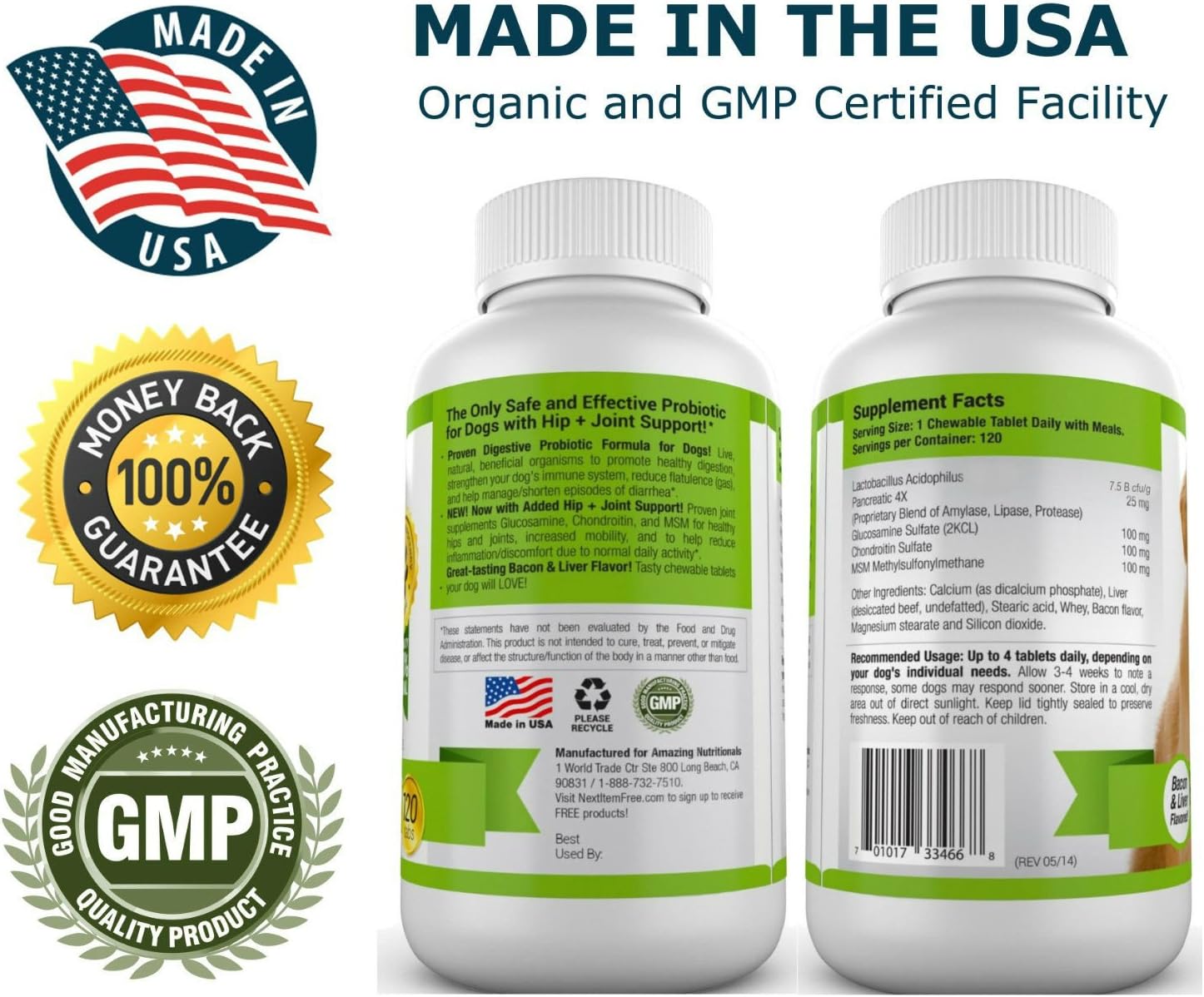 Amazing Nutritionals Omega-3 Fish Oil & Probiotics for Dogs, 120 Chews - görsel 7