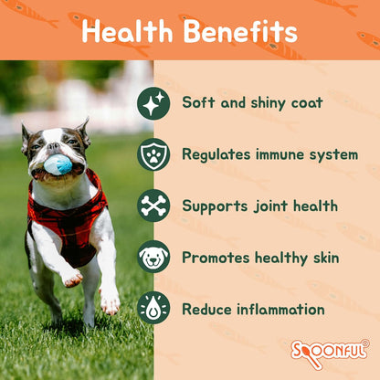 Spoonful Salmon Squeeze – Wild-Caught Alaskan Salmon Oil Soft gel capsules for Dogs and Cats, 60 Soft gel capsules