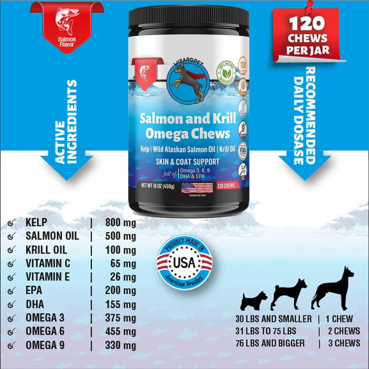 Wild Alaskan Salmon Krill Oil Chews for Dogs - 120 Soft Chews - görsel 2