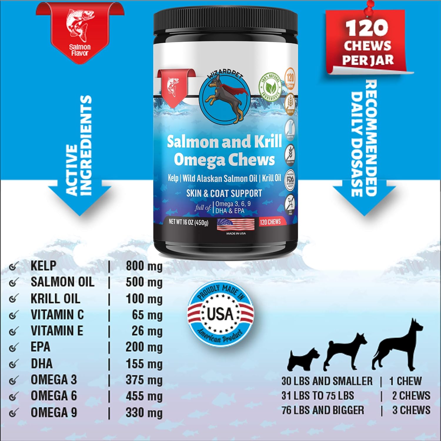 Wild Alaskan Salmon Krill Oil Chews for Dogs - 120 Soft Chews - görsel 2