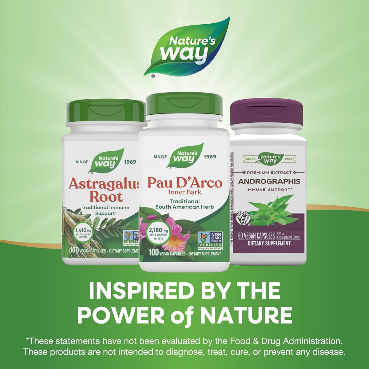 Nature's Way Pau d'Arco Inner Bark, Traditional South American Herb, 2,180 mg per 4-Capsule Serving, 100 Capsules - görsel 7