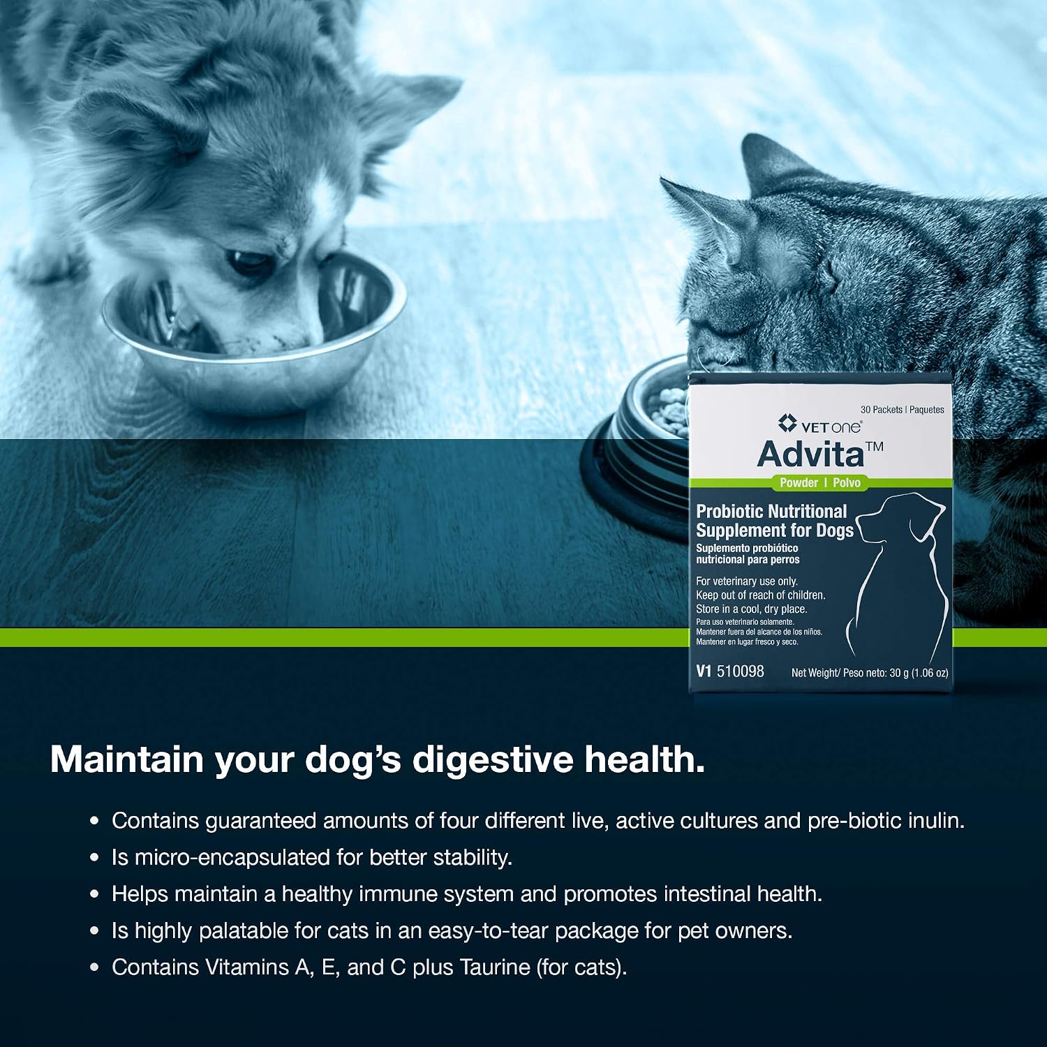 VetOne Advita Probiotic Supplement for Dogs – 30 x 1 g Packets - görsel 6