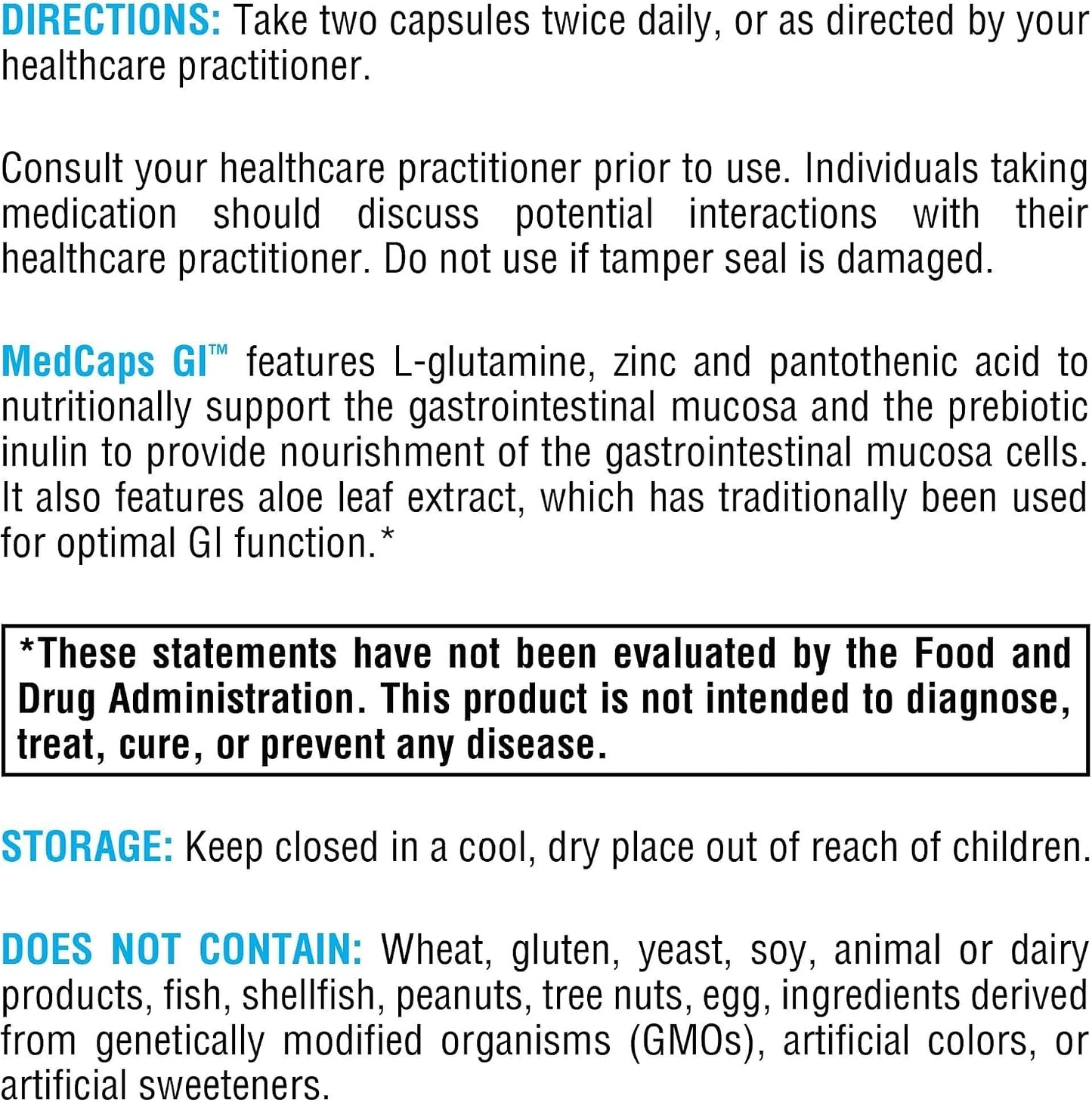 XYMOGEN MedCaps GI - L-Glutamine, Zinc & Prebiotic Inulin - GI Lining Support - with Aloe Leaf Extract - Vegetarian & Non-GM - 120 Capsules - görsel 5