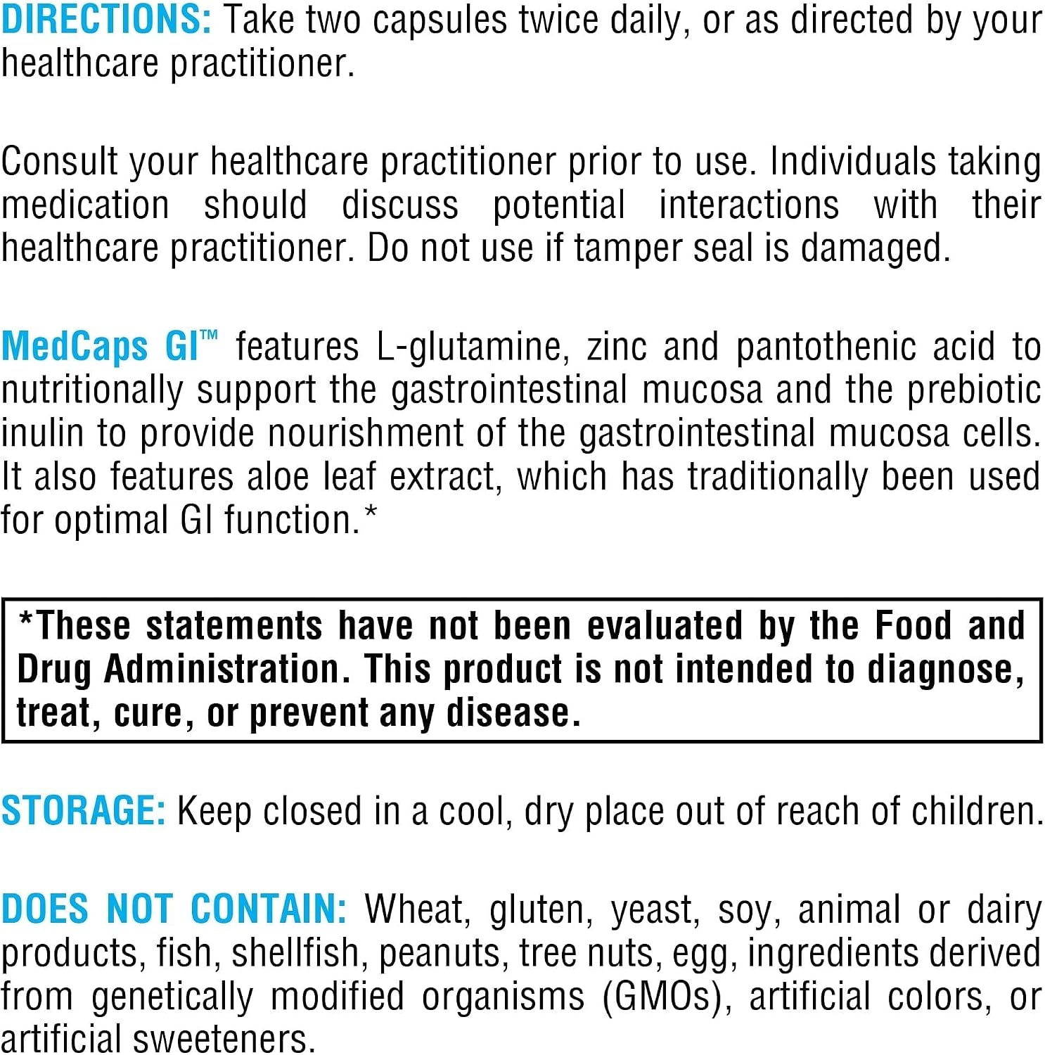 XYMOGEN MedCaps GI - L-Glutamine, Zinc & Prebiotic Inulin - GI Lining Support - with Aloe Leaf Extract - Vegetarian & Non-GM - 120 Capsules - görsel 5