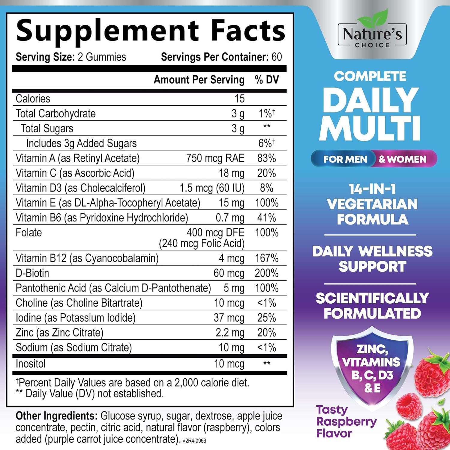 Nature's Choice Multivitamin Gummies for Adults – Complete Daily Support – 120 Gummies - görsel 2