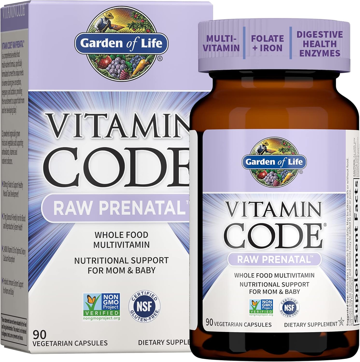 Garden of Life Vitamin Code Raw Prenatal Multivitamin - 30 Day Supply - görsel 1