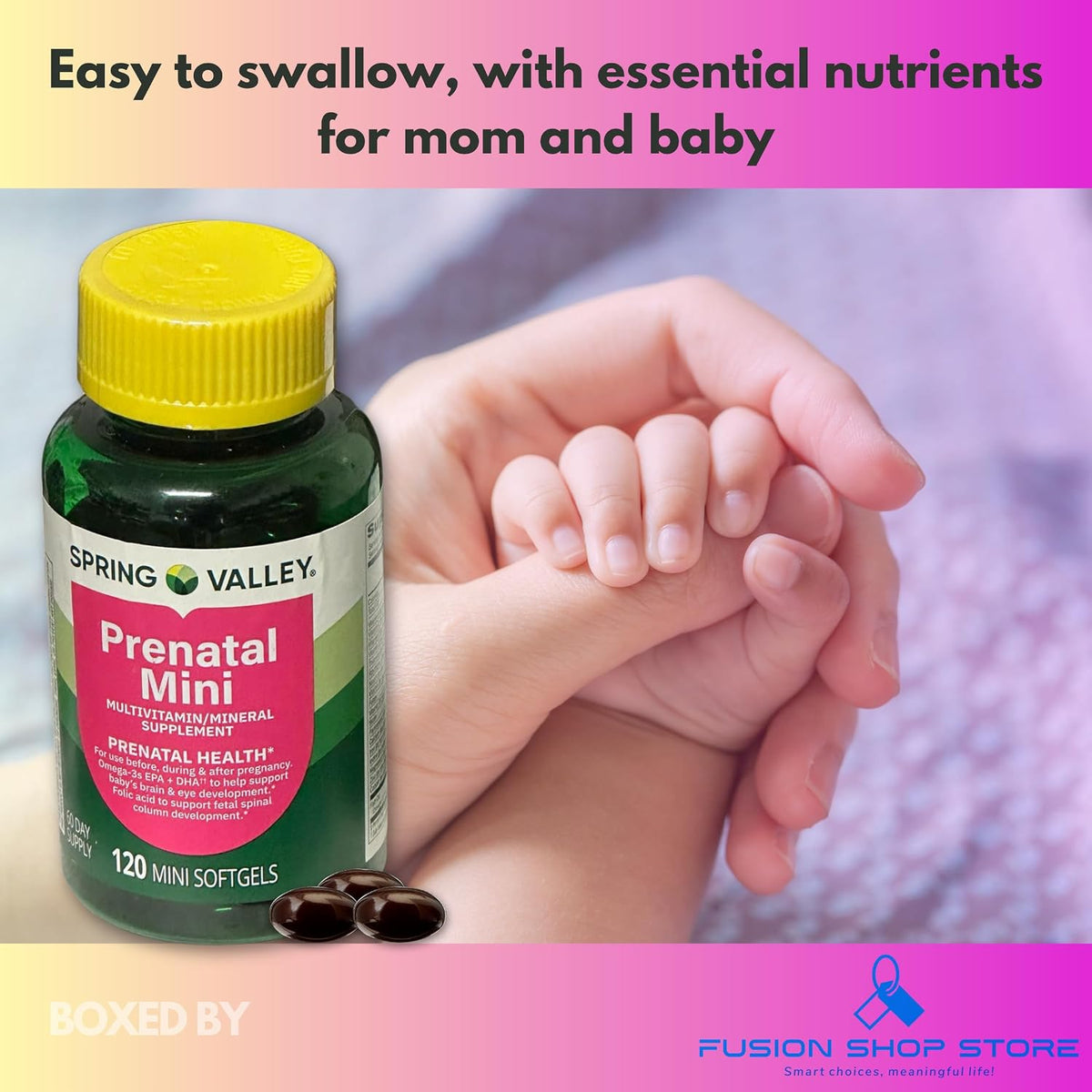 Prenatal Vitamins for Women - 120 Mini Soft gel capsules Multivitamin/Multimineral (Pack of 1) - görsel 4