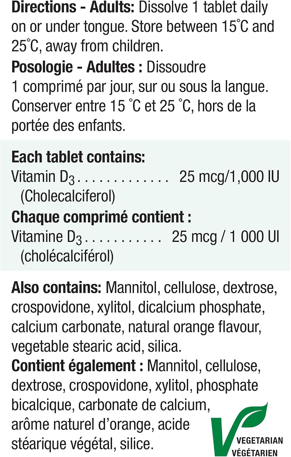 Jamieson Vitamin D3 1,000 IU, 150 Sublingual Tablets - görsel 3