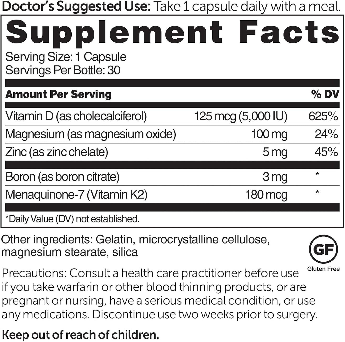 Dr. Whitaker's BeyonD3 - Vitamin D3 Supplement with K2, Magnesium, Zinc & Boron, 30 Capsules - görsel 2