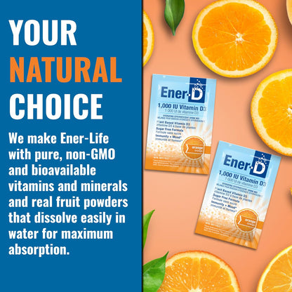 Ener-D Sugar Free Multivitamin Drink Mix, Orange, 24 Packets