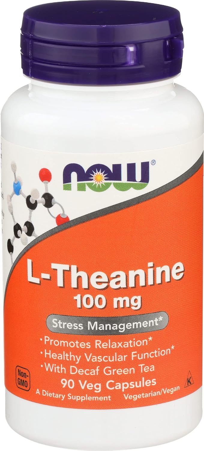 NOW Foods L-Theanine 100mg, 90 Capsules (2-Pack) - görsel 1