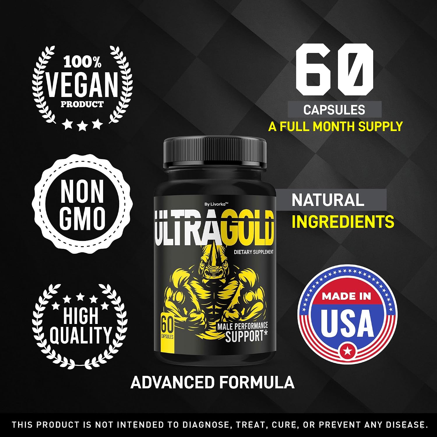Ultra Gold Capsules - Men's Multivitamin Supplement (3 Pack, 180 Capsules) - görsel 4