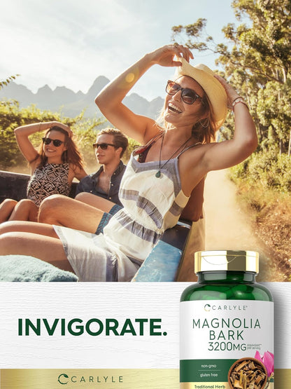 Carlyle Magnolia Bark | 180 Powder Capsules | Herbal Extract Supplement | Non-GMO, Gluten-free