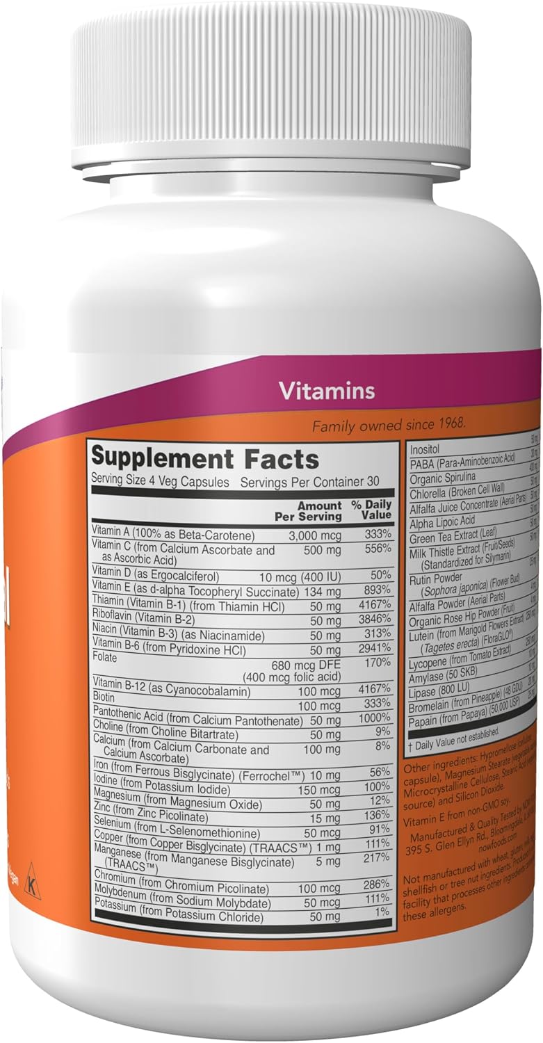 NOW Foods Special Two Multivitamin with Green Superfoods & Herbal Extracts, 120 Veg Capsules - görsel 2