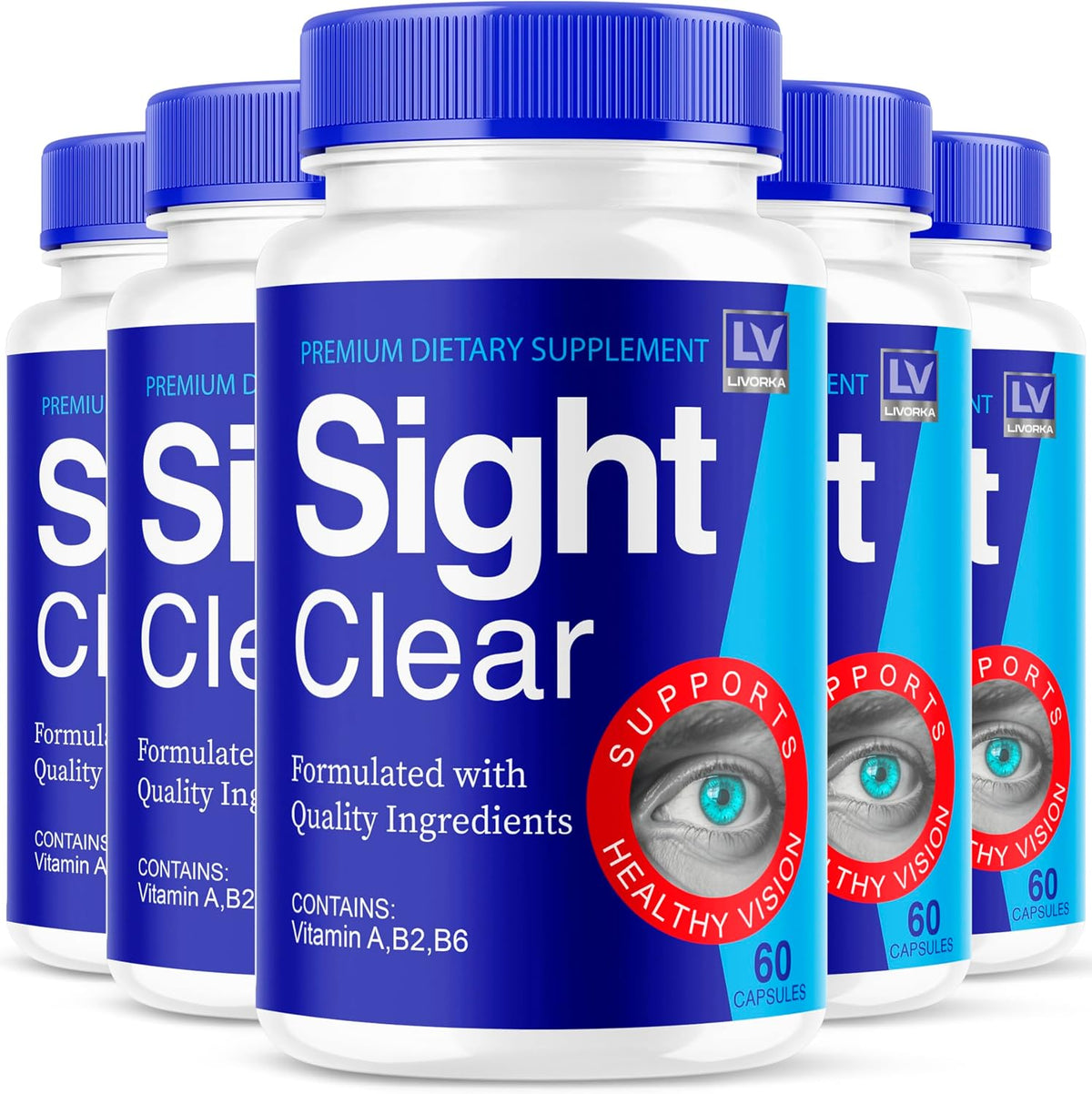 Sight Clear 20/20 Vision Support Supplement for Eyes – 5 Month Supply – Pack of 5 - görsel 1