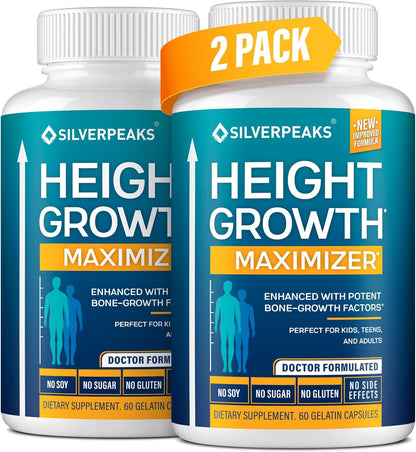 Height Growth Maximizer - Natural Capsules to Support Height Potential | Made in the USA with Calcium, Zinc, GABA & Vitamin D3 for Bone Strength and Joint Support* | Hormone-Free, 60 Capsules