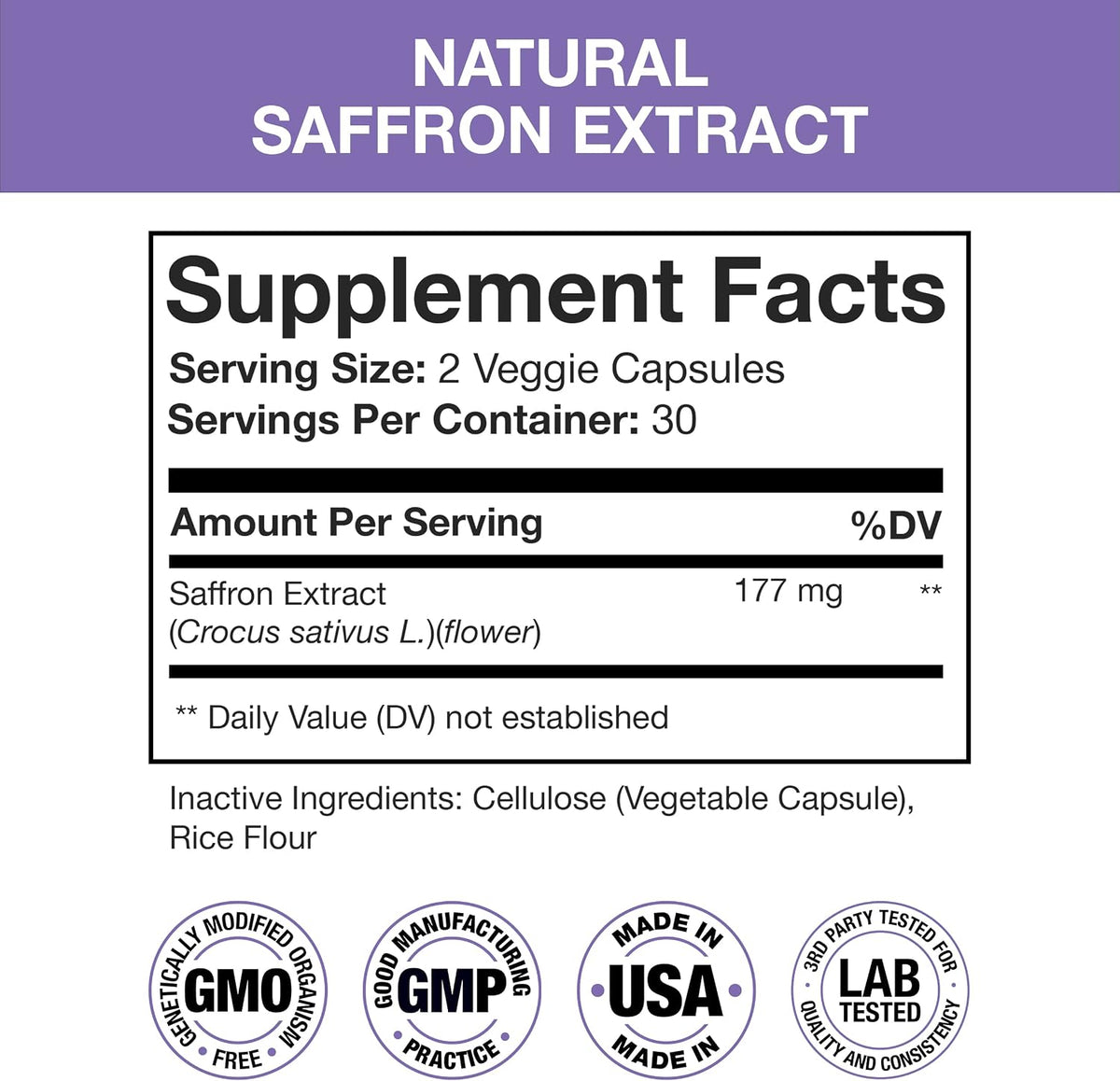 Saffron Supplements 177mg, Pure Saffron Extract – Natural Mood and Energy Support for Women and Men - görsel 2