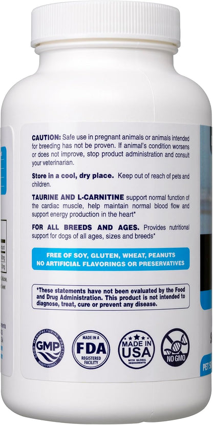 Dr. Oscar Taurine Supplement for Dogs – 120 Chewable Tablets with L-Carnitine