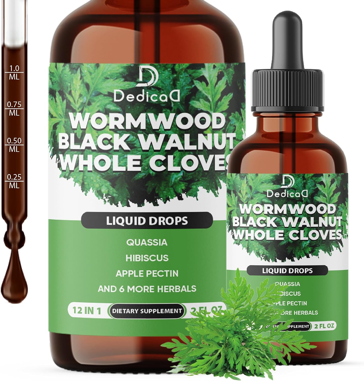 DEDICAD 12in1 Wormwood Liquid Drops – Black Walnut & Herbal Tincture, 60-Day Supply - görsel 1