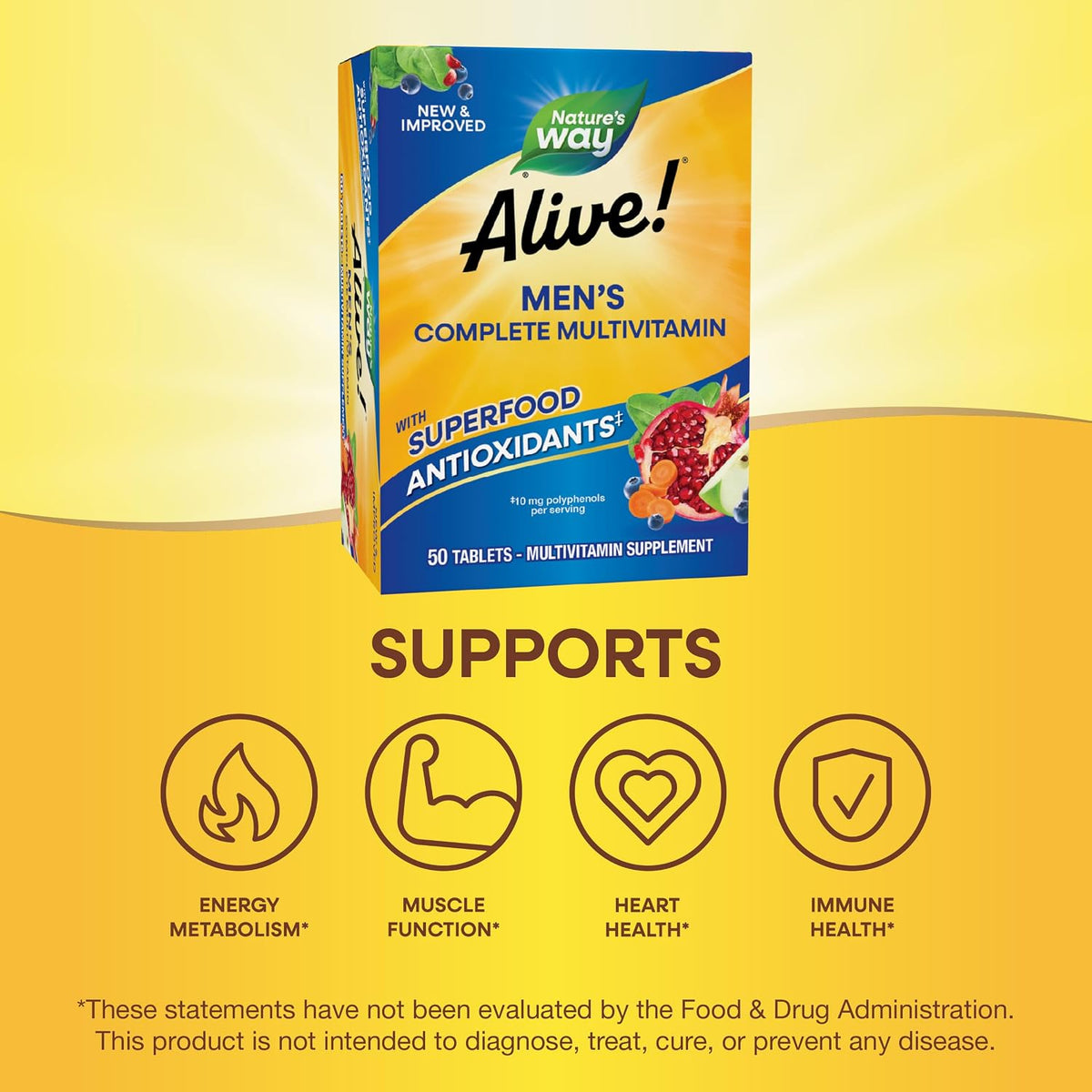 Nature's Way Alive! Men's Complete Daily Multivitamin, 50 Tablets - görsel 5