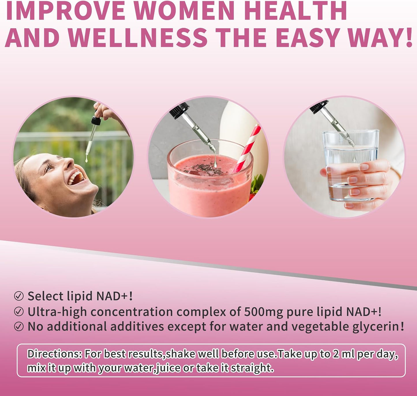 Wanish Liposomal NAD Liquid Supplement – 500 mg NAD Nicotinamide for Energy and Cell Regeneration, Vegan, Sugar-free, 60 ml - görsel 8