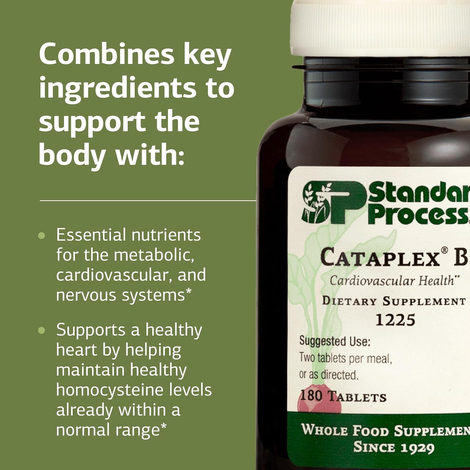 Standard Process Cataplex B - Nervous System & Heart Health Supplement - 180 Tablets - görsel 4