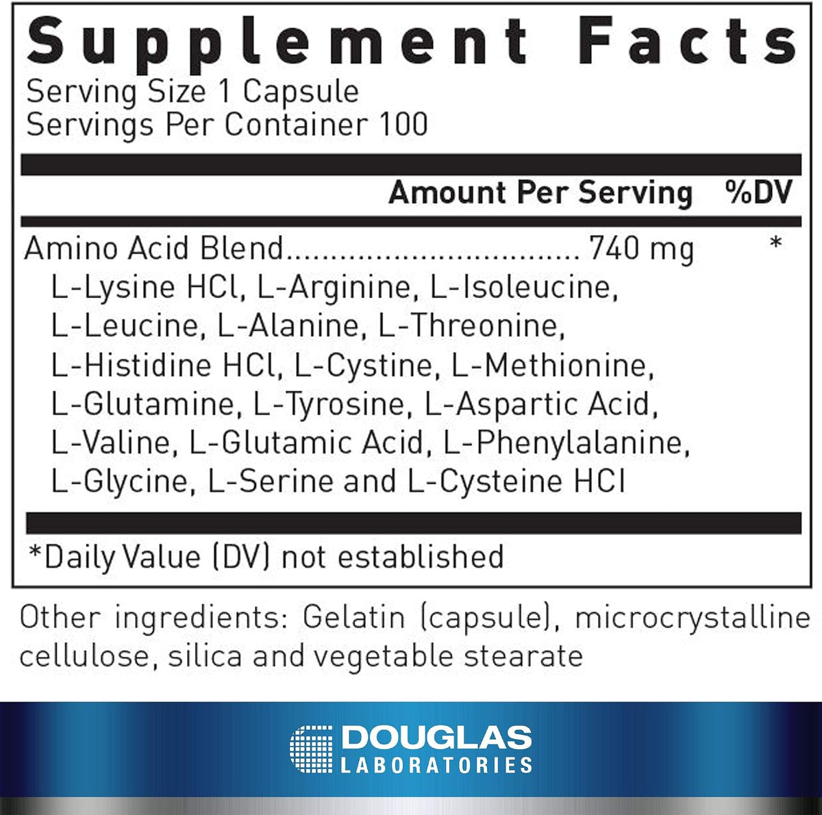 Douglas Laboratories Aminoblend | Nutritionally Balanced Amino Acid Blend | 100 Capsules - görsel 2