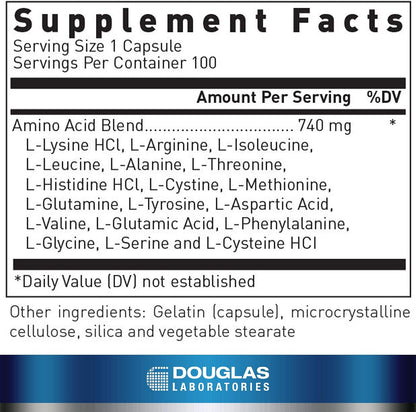 Douglas Laboratories Aminoblend | Nutritionally Balanced Amino Acid Blend | 100 Capsules