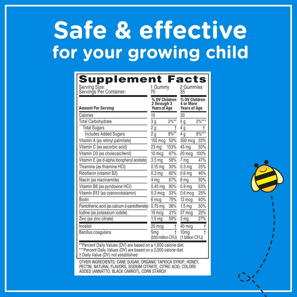 Zarbee's Kid's Complete Multivitamin + Probiotic Gummies – 70 Count - görsel 6