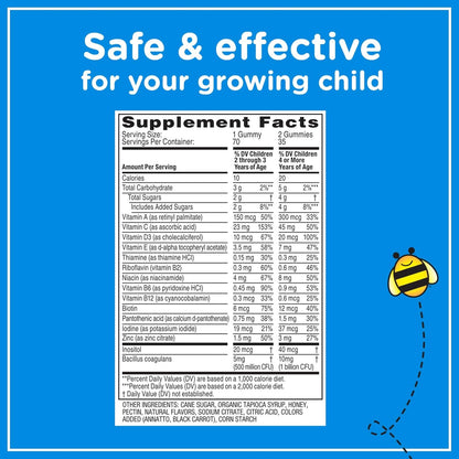 Zarbee's Kid's Complete Multivitamin + Probiotic Gummies – 70 Count