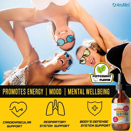 Vitamin D3 K2 5,000 IU Liquid Spray with Organic MCT Oil, Vitamin A (Retinol) 1250mcg, K2 (MK4, MK7) – Promotes Heart, Bones, Immune System – 100% Vegan, Non-GMO, No Sugar Added (60ml, Peppermint)