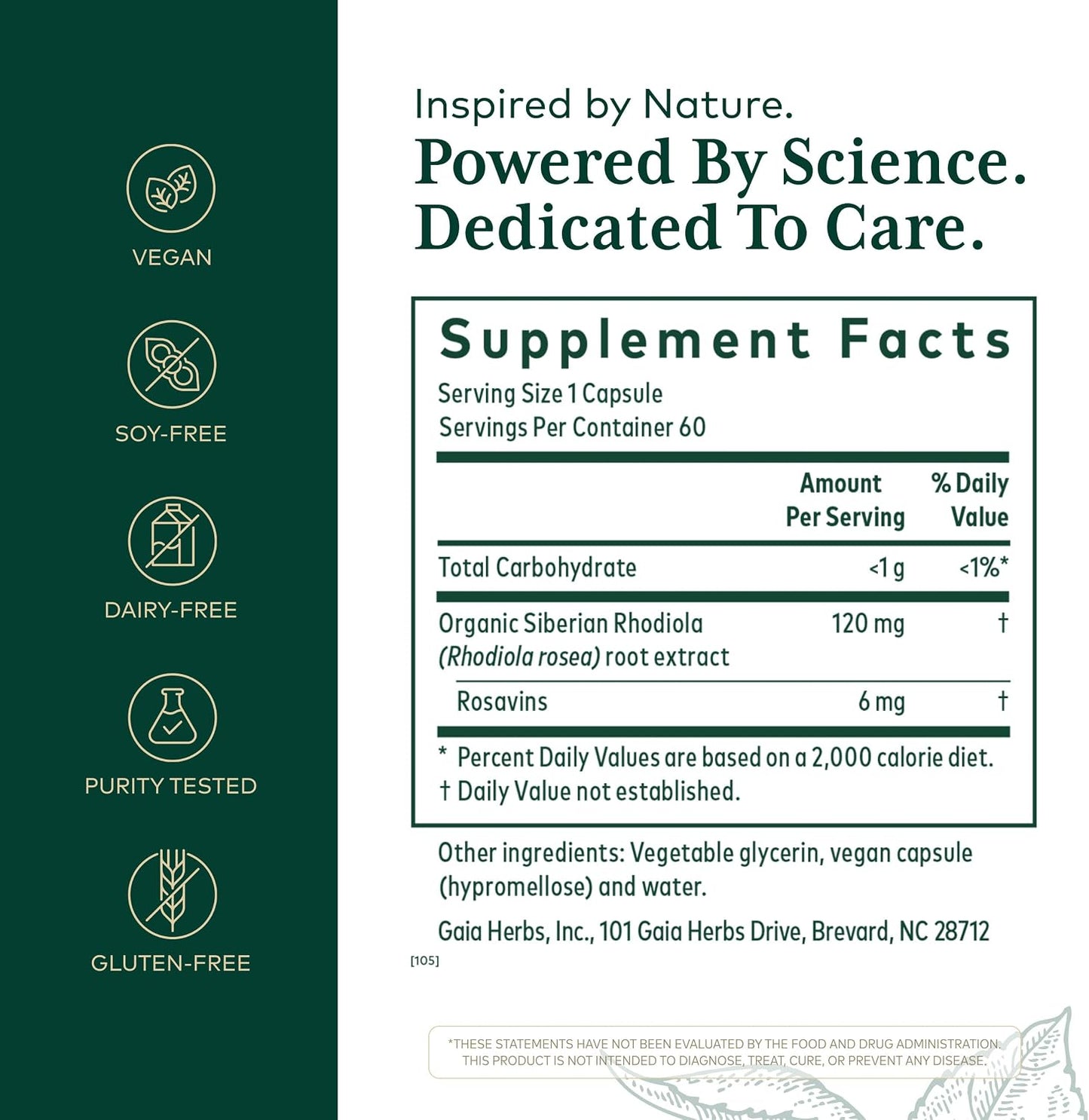 Gaia Herbs PRO Rhodiola Root Extract – Adaptogen & Energy Support – 60 Phyto-Caps - görsel 2