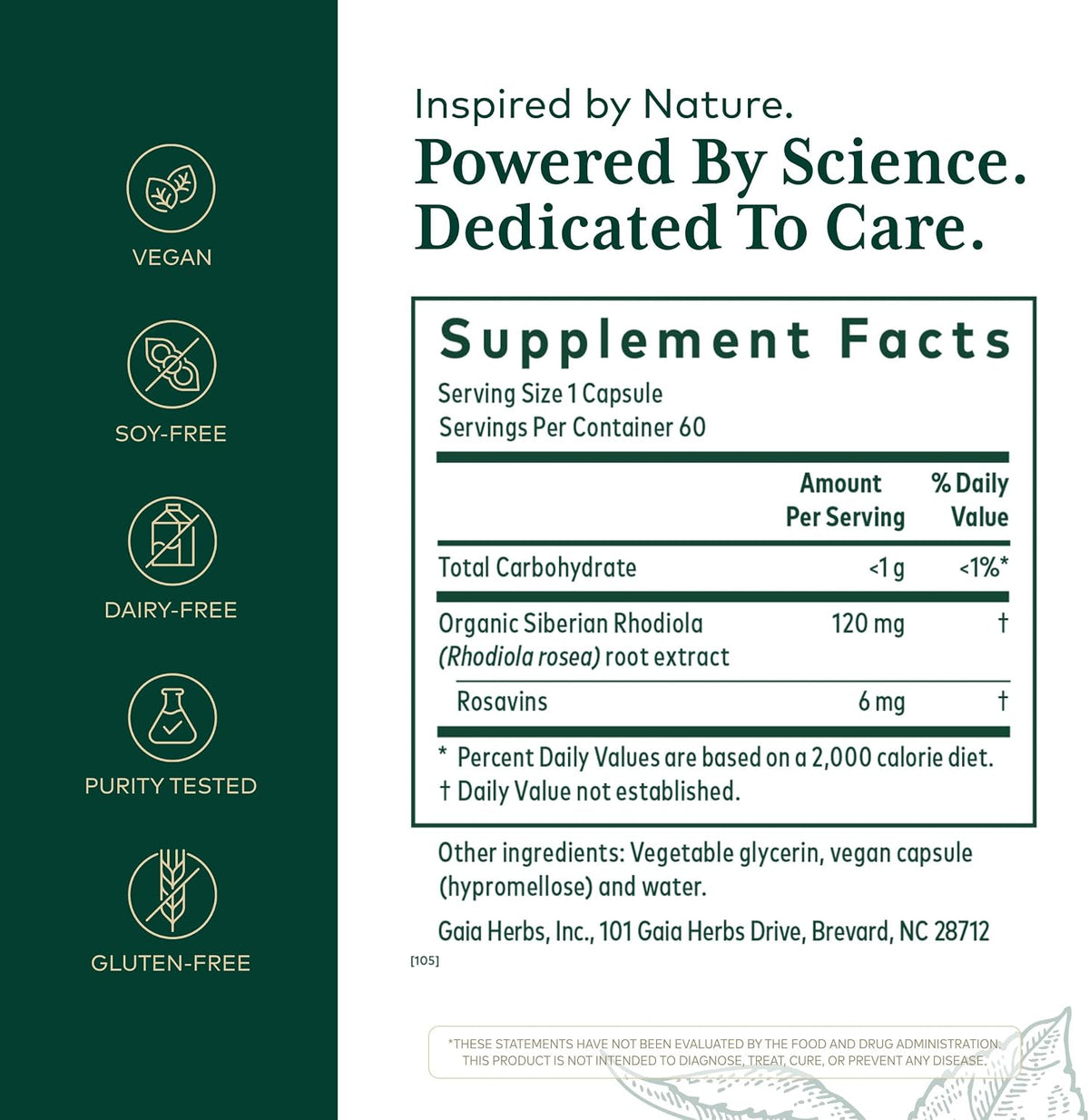 Gaia Herbs PRO Rhodiola Root Extract – Adaptogen & Energy Support – 60 Phyto-Caps - görsel 2