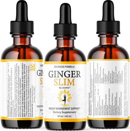 Ginger Slim Drops - Official GingerSlim All Natural Liquid Supplement, 1 Month Supply