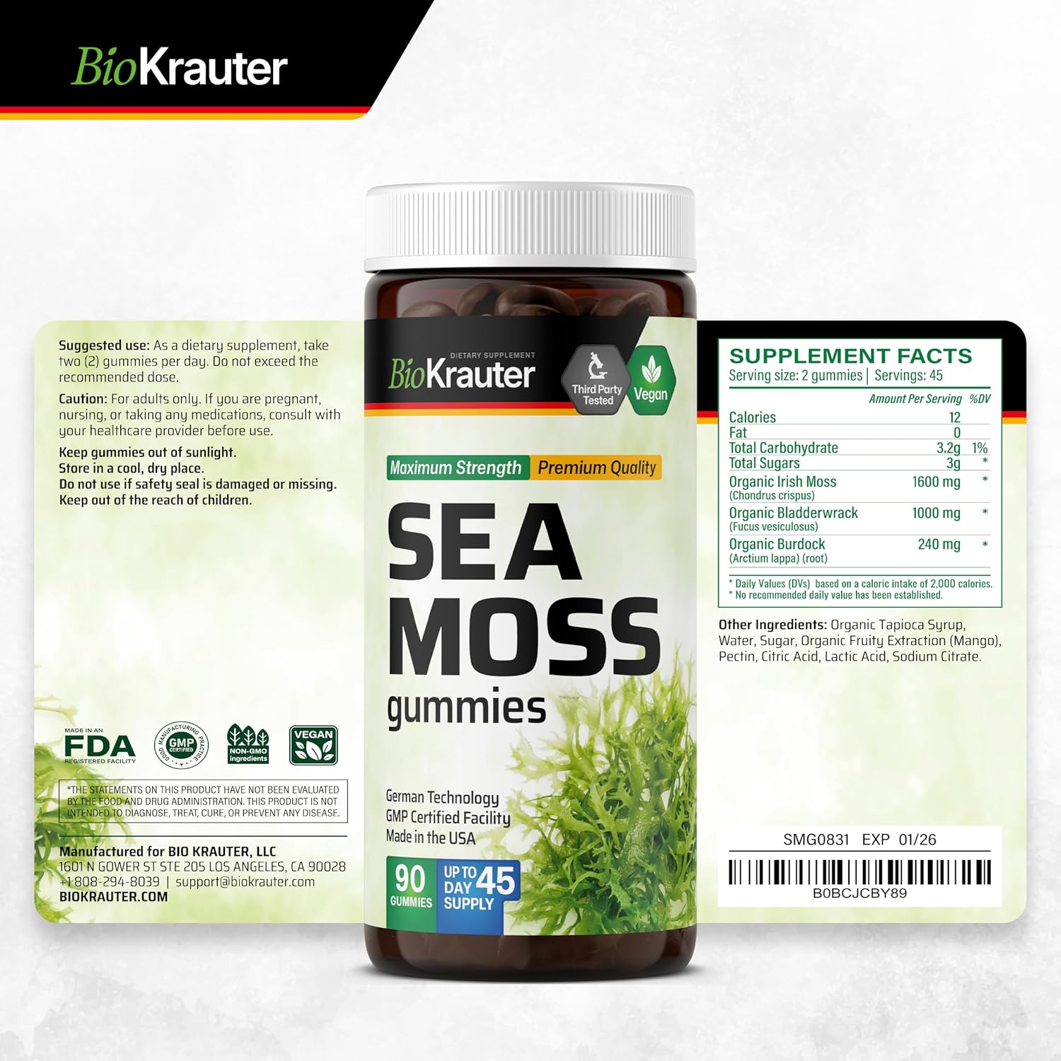 BIO KRAUTER 3-in-1 Sea Moss Gummies for Thyroid Support - görsel 9