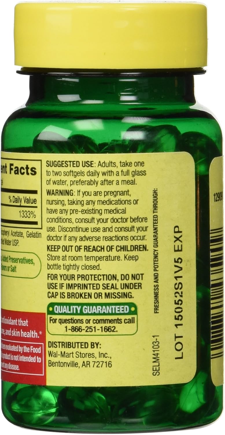 Spring Valley Vitamin E 400 IU, 100 Softgels - görsel 2