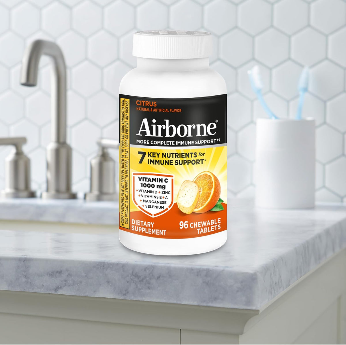 Airborne Vitamin C 1000mg Citrus Chewable Tablets (96 Count) - görsel 9